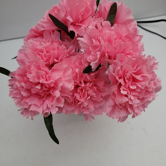 Pink Carnation Pen Flowers in Mason Jar with Ribbon - Picture 6 of 6